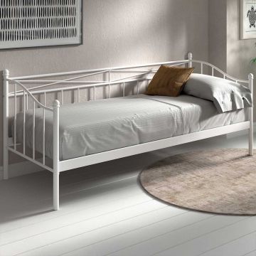 Stuhlbett Pablo 90x200 mit Lattenrost - weiß/metallisch