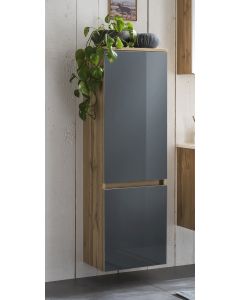Säulenschrank Helina 40cm 2 Türen - Eiche/grau