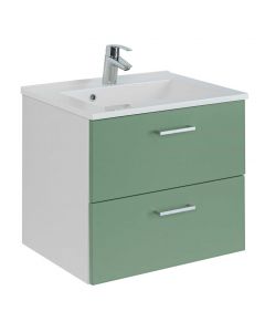 Waschtischunterschrank Ricca 60cm 2 Schubladen - weiß/grün