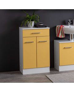 Badezimmerschrank Ricca 50cm 2 Türen und 1 Schublade - weiß/gelb