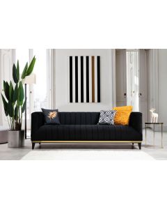 3-Sitz-Sofa | Komfort und einzigartiges Design | Buchenholzrahmen | 100% Polyester-Stoff | 2 Kissen inbegriffen