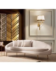 3-Sitzer-Sofa | Bequem und stilvoll | Buchenholzrahmen | Polyesterstoff | 255cm Länge