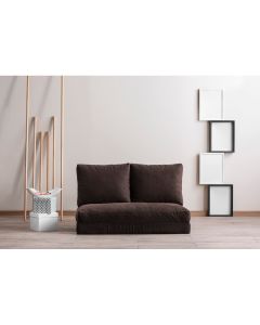 2-Sitzer Sofa-Bett | Komfort und Stil mit Metallrahmen | Braun