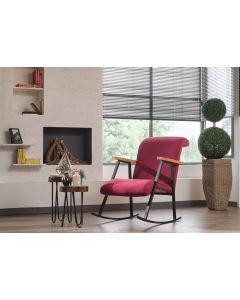 Stilvoller und komfortabler Schaukelstuhl | Metallgestell | Farbe kastanienbraun