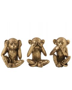 Die drei weisen Affen nichts sehen, nichts hören, nichts sagen - Gold