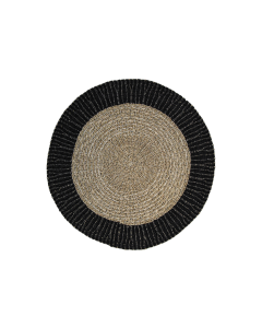 Teppich Malibu ø150cm Bast/Seegras - beige/schwarz
