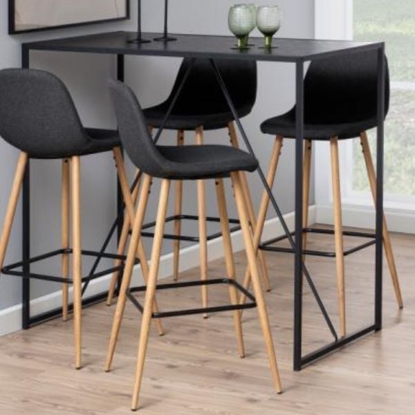 Barhocker Wilhelm - 47x51x101cm - Metall - grauer Stoff Barhocker Wilhelm - 47x51x101cm - Metall - grauer Stoff